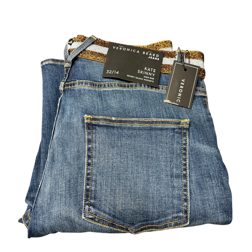 Veronica Beard Jeans Womens 32/14 (32x29) Kate Skinny Nantucket Blue NEW